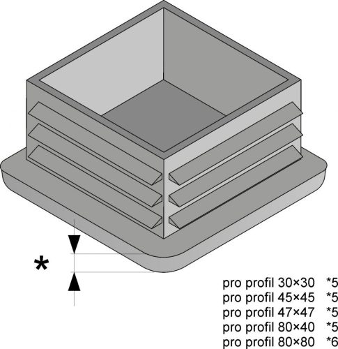 Alumínium zártszelvény végzáró 30x30 mm