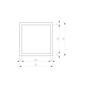Alumínium zártszelvény 30x30 mm ezüst