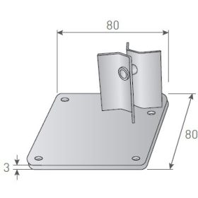 Alumínium zártszelvény felfogató jobbos 45x45 mm