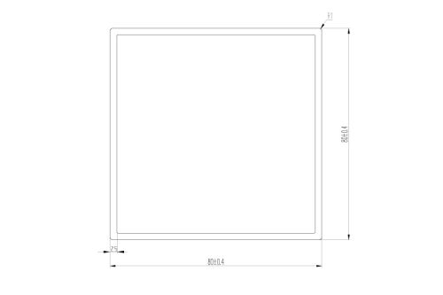 Alumínium zártszelvény 80x80 mm ezüst