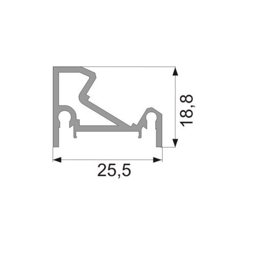 Sarok LED profil 3 méter Ecke Fekete
