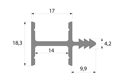 Bemarható LED élprofil 3 méter Edge