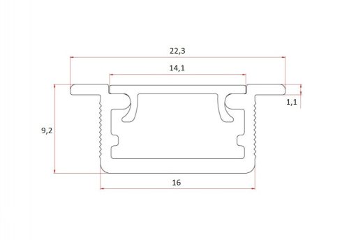 Bemarható LED profil 3 méter Groove