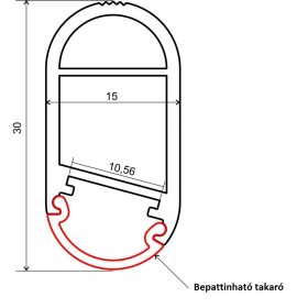Mándlirúd LED profil 3 méter Oval