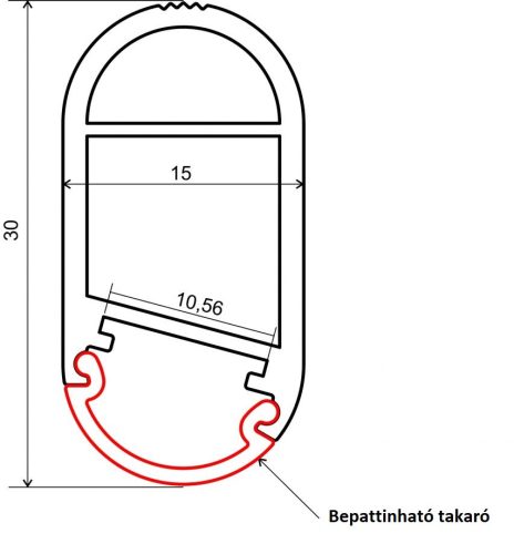 Mándlirúd LED profil 3 méter Oval