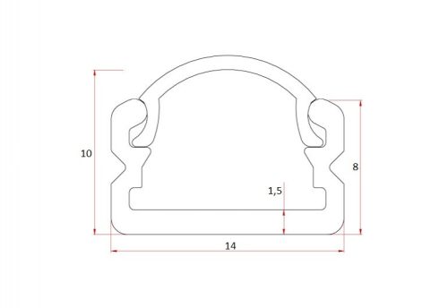 Csavarozható LED profil 3 méter Small