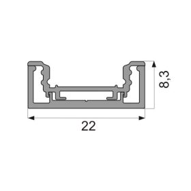 Csavarozható LED profil 3 méter Top