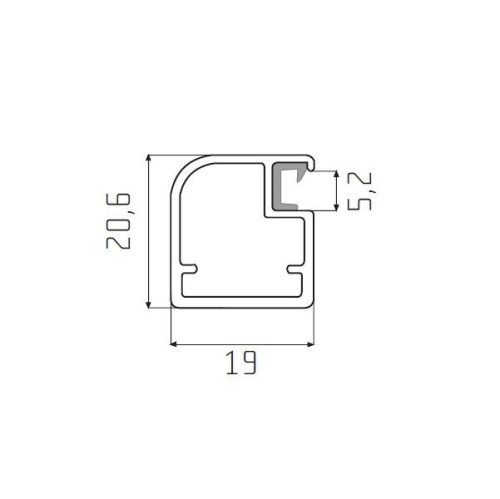 B keretprofil alukeretes ajtóhoz ALU színben