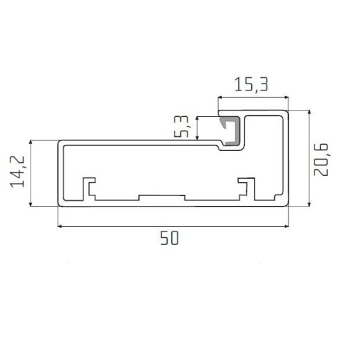 D keretprofil alukeretes ajtóhoz SZÁLCSISZOLT ALU színben