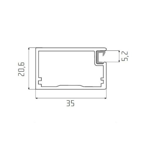 F1 keretprofil alukeretes ajtóhoz SZÁLCSISZOLT INOX színben