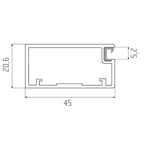 G keretprofil alukeretes ajtóhoz SZÁLCSISZOLT ALU színben