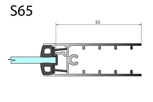 S65 szimetrikus gumitömítő 2,7m
