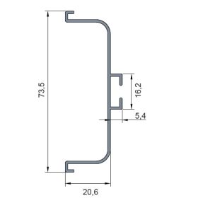 Gola-Profil-C-ALU-3m Alumínium GOLA C profil 3m
