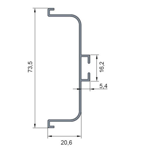 Gola-Profil-C-BSN-3m Alumínium GOLA C profil 3m