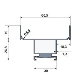   Gola-Profil-F-ALU-3m Alumínium függőleges GOLA profil köztes 3m