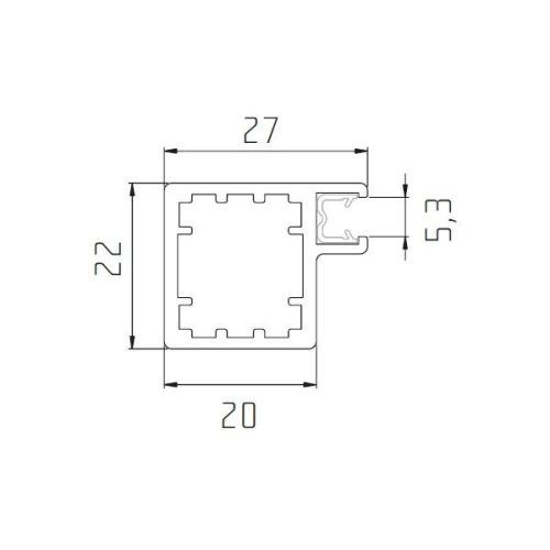 I keretprofil alukeretes ajtóhoz SZÁLCSISZOLT ALU színben