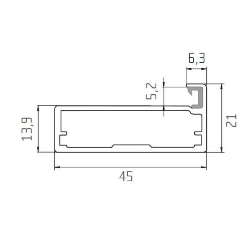 K keretprofil alukeretes ajtóhoz ALU színben
