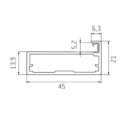 szálcsiszolt inox színű K keretprofilos alukeretes bútorajtó