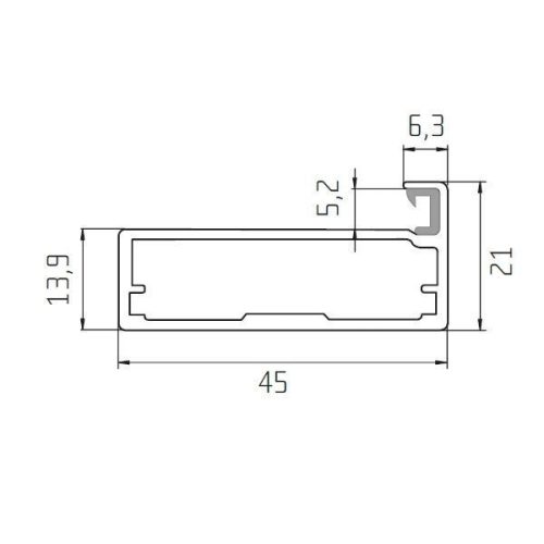 K keretprofil alukeretes ajtóhoz FEKETE színben