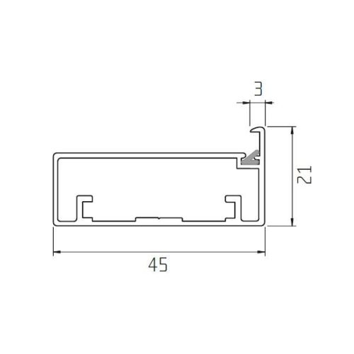 M keretprofil alukeretes ajtóhoz ALU színben