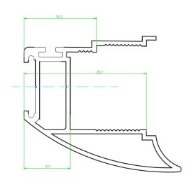 ECO Tolóajtó fogantyú profil 2,7 m EZÜST