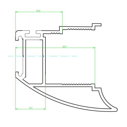 ECO Tolóajtó fogantyú profil 2,7 m FEKETE