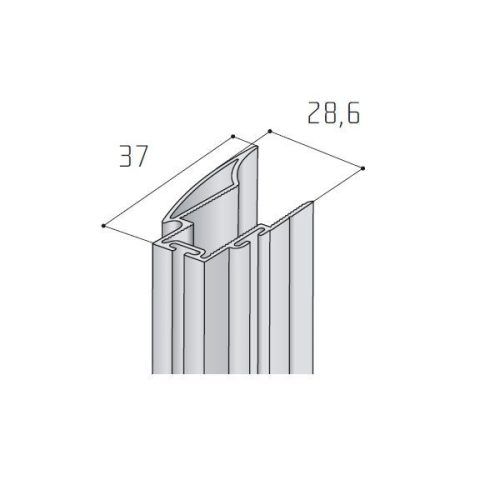 S04N Tolóajtó fogantyú profil 2,7 m FEKETE