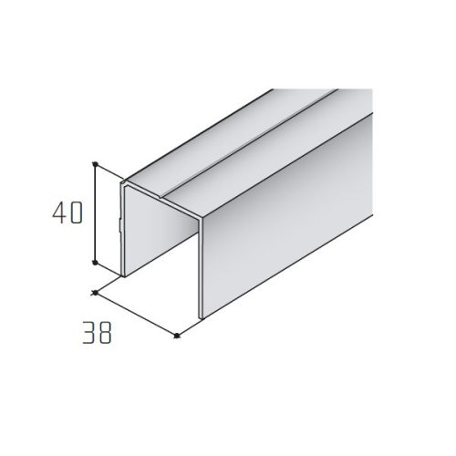 S05-1 Tolóajtó felső sín 1 pályás EZÜST