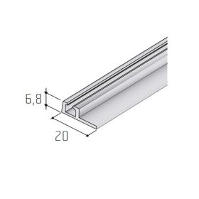 S06N-1 Tolóajtó alsó sín 1 pályás EZÜST