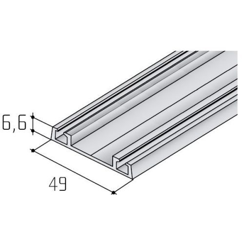 S06N Tolóajtó alsó sín 2 pályás PEZSGŐ