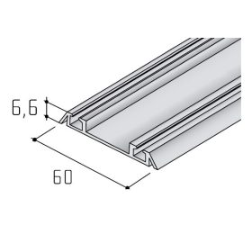 S06NN Tolóajtó alsó sín 2 pályás EZÜST