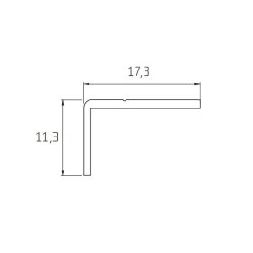 S07 alumínium sarok profil 11x17 mm EZÜST