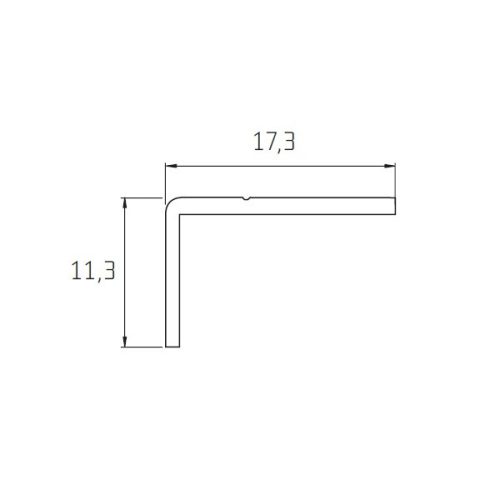 S07 alumínium sarok profil 11x17 mm EZÜST