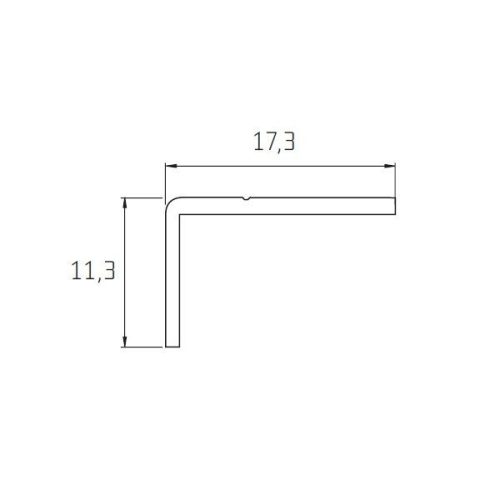 S07 alumínium sarok profil 11x17 mm PEZSGŐ