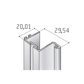 S08N Tolóajtó fogantyú profil 2,7 m EZÜST
