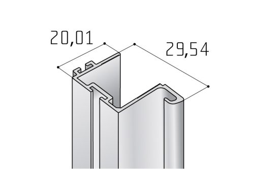 S08N Tolóajtó fogantyú profil 2,7 m EZÜST