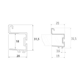 S08N Tolóajtó fogantyú profil 2,7 m EZÜST