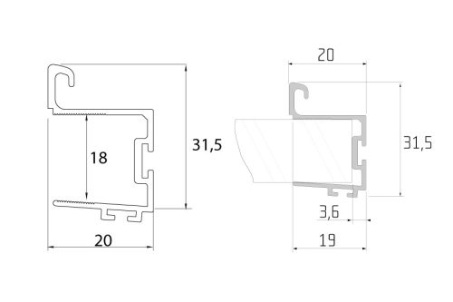 S08N Tolóajtó fogantyú profil 2,7 m EZÜST