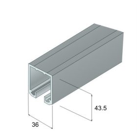 S100 Tolóajtó felső sín EZÜST