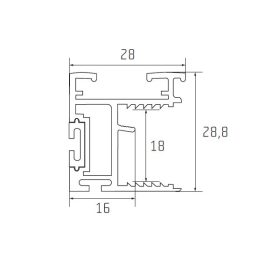 S10N Tolóajtó fogantyú profil 2,7 m EZÜST