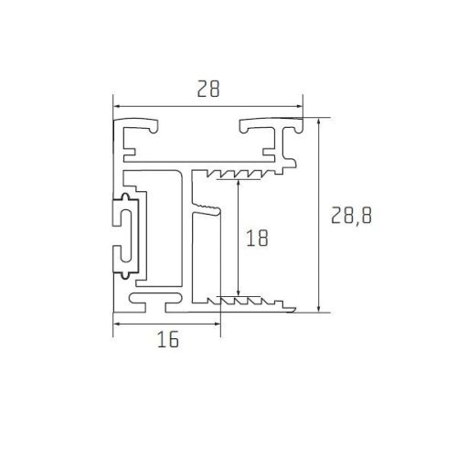 S10N Tolóajtó fogantyú profil 2,7 m PEZSGŐ