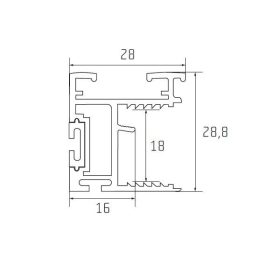 S10N Tolóajtó fogantyú profil 3,2 m EZÜST