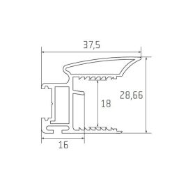 S11N Tolóajtó fogantyú profil 2,7 m EZÜST