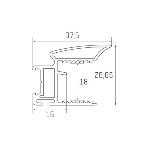 S11N Tolóajtó fogantyú profil 2,7 m FEKETE