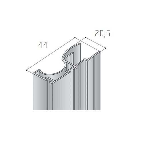 S12 Tolóajtó fogantyú profil 2,7 m EZÜST