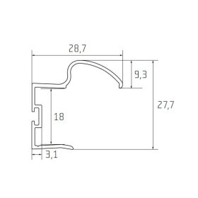S13B Tolóajtó fogantyú profil 2,7 m EZÜST