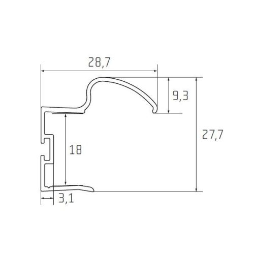 S13B Tolóajtó fogantyú profil 2,7 m PEZSGŐ