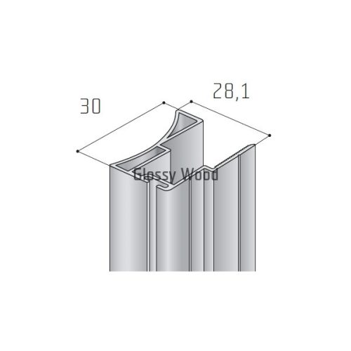 S14 Tolóajtó fogantyú profil 2,7 m EZÜST