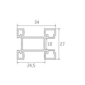 S15 Tolóajtó fogantyú profil 2,7 m EZÜST