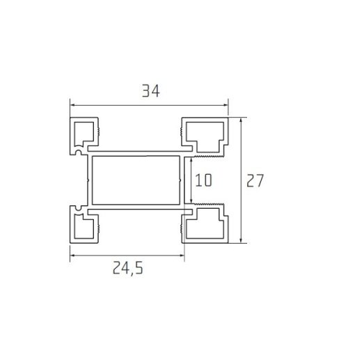 S15 Tolóajtó fogantyú profil 2,7 m EZÜST